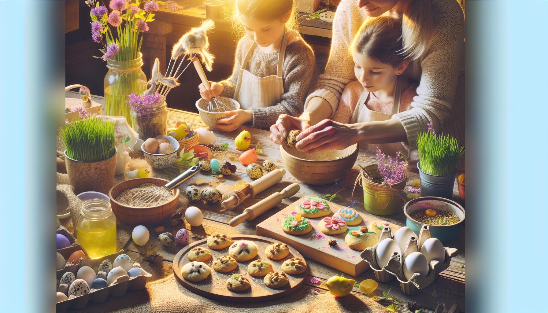 cooking and Baking Tasty Easter Treats as a Team